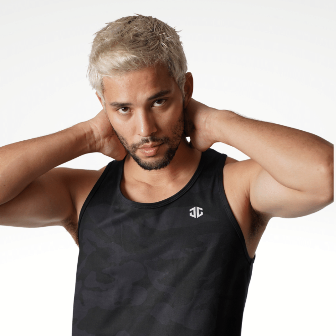 [Inceptus] Tank Top for Men  Black Camo