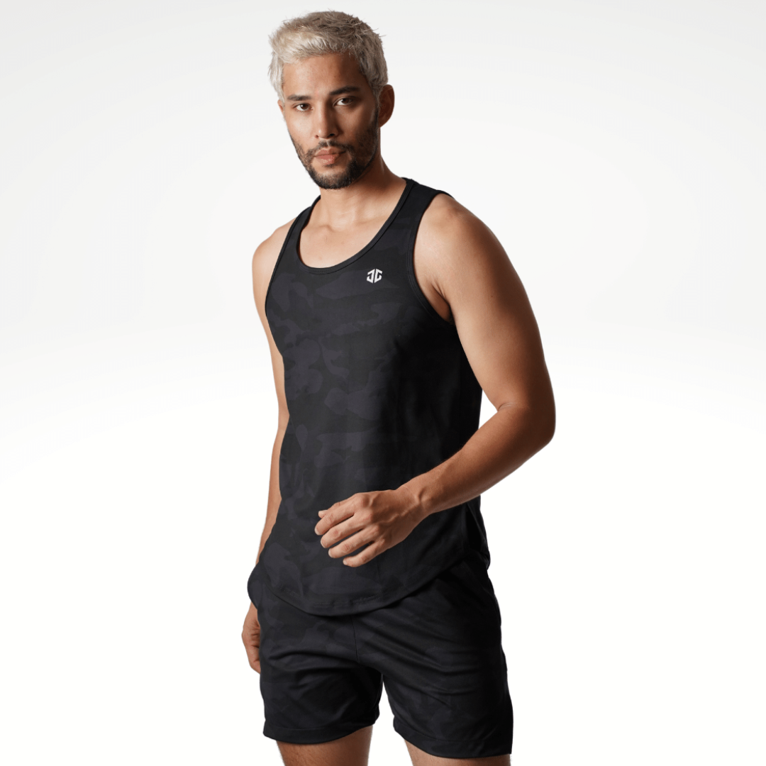 [Inceptus] Tank Top for Men  Black Camo