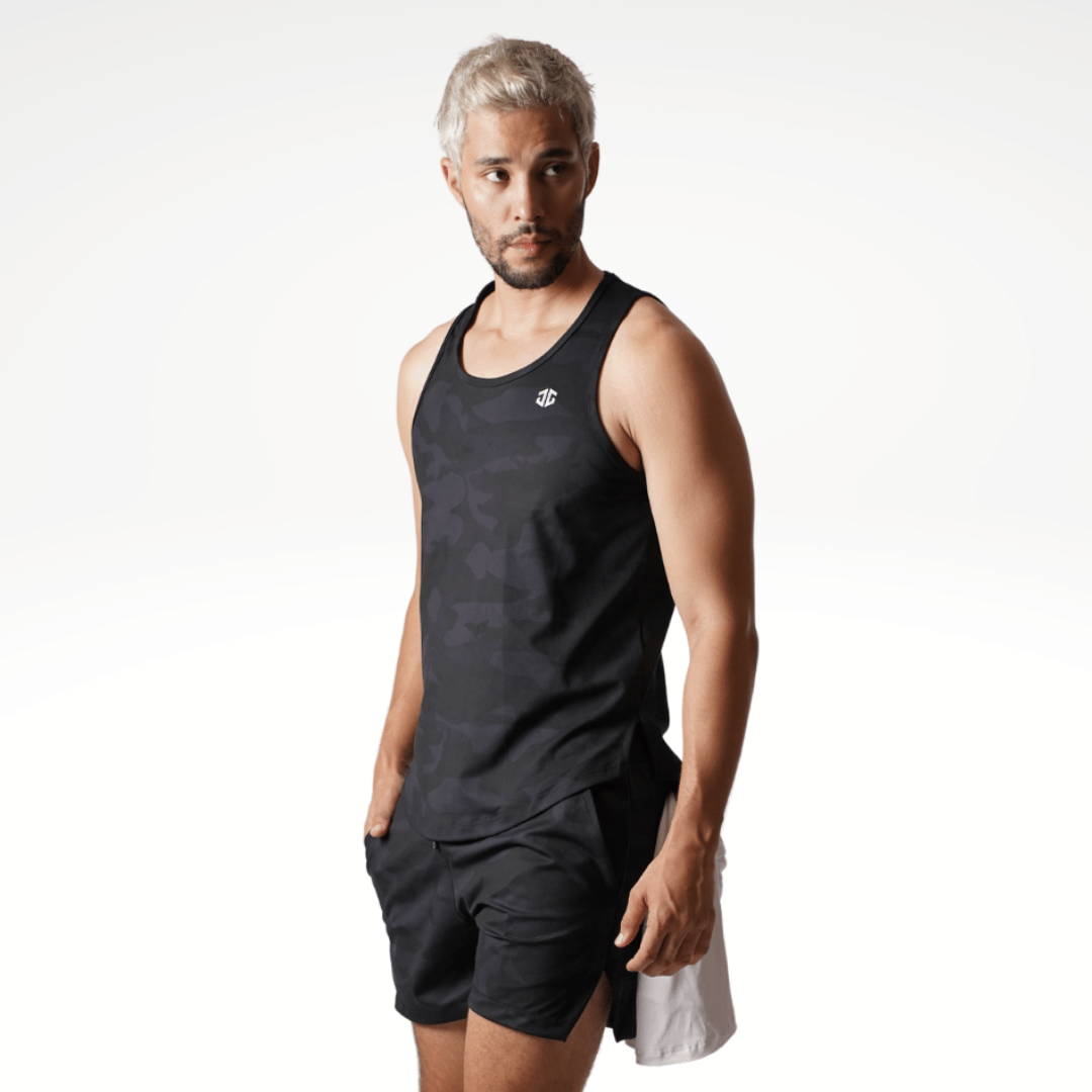 [Inceptus] Tank Top for Men  Black Camo